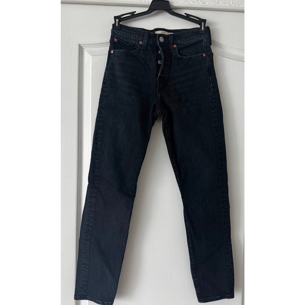 Levi's Wedgie Fit Jeans Size 24 Dark Wash High Rise Button Fly Straight Leg - Picture 9 of 11